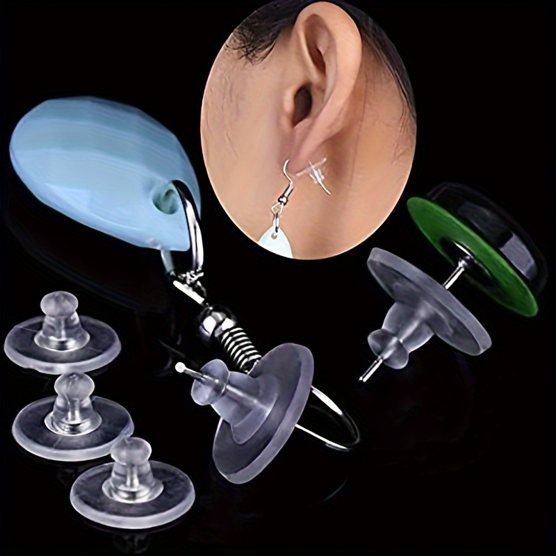29pcs Fishing Hook Earring Backings, Transparent Safety Plugs